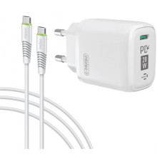 Мережевий зарядний пристрій Intaleo TCGQPD120T (1USBx3A) White (1283126509988) + кабель USB Type С
