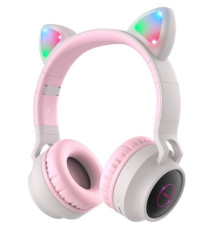 Bluetooth-гарнитура Hoco W27 Cat Ear Grey/Pink (W27GP)
