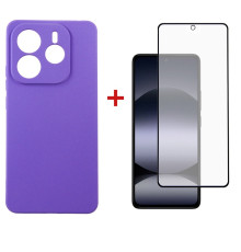 Чохол-накладка Dengos Carbon для Xiaomi Redmi Note 14 5G Purple (DG-KM-129) + захисне скло