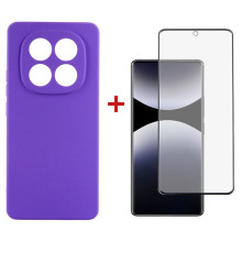 Чохол-накладка Dengos Carbon для Xiaomi Redmi Note 14 Pro Purple (DG-KM-130) + захисне скло