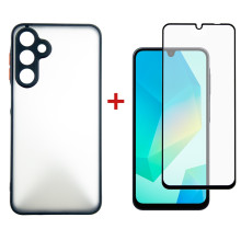 Чохол-накладка Dengos Matt для Samsung Galaxy A16 SM-A165 Black (DG-KM-133) + захисне скло