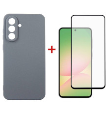 Чохол-накладка Dengos Carbon для Samsung Galaxy A56 SM-A566 Grey (DG-KM-138) + захисне скло