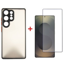 Чохол-накладка Dengos Matt для Samsung Galaxy S25 Ultra SM-S938 Black (DG-KM-144) + захисне скло