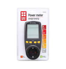 Енергометр цифровий (W/V/A/C/Hz/KWh) СolorWay для розетки (16A/3680W) (CW-VM16-02D)