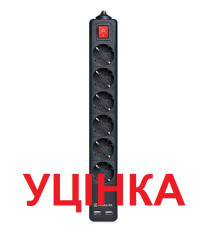 Фільтр живлення REAL-EL RS-6 Protect USB 5m Black