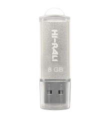 Флеш-накопичувач USB 8GB Hi-Rali Rocket Series Silver (HI-8GBVCSL)