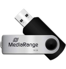 Флеш-накопичувач USB2.0 16GB MediaRange Black/Silver (MR910)
