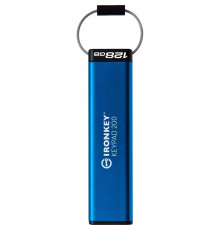 Флеш-накопичувач USB3.2 128GB Kingston IronKey Keypad 200 Type-A Blue (IKKP200/128GB)
