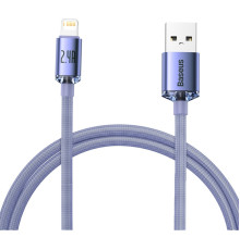 Кабель Baseus Crystal Shine USB - Lightning (M/M), 2.4A, 2 м Purple (CAJY000105)