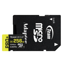 Карта памяти MicroSDXC 256GB UHS-I/U3 Class 10 Team Pro+ R160/W110MB/s + SD-адаптер (TPPMSDX256GIA2V3003)