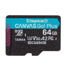 Карта памяти MicroSDXC   64GB UHS-I/U3 Class 10 Kingston Canvas Go! Plus R200/W200MB/s (SDCG4/64GBSP)