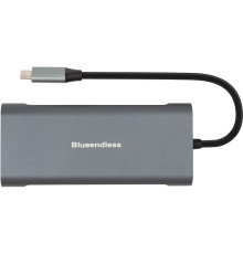 Концентратор USB Type-C PowerPlant CA913497 Grey