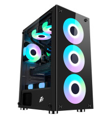 Корпус 1stPlayer V7-4F1 Color LED Black без БЖ