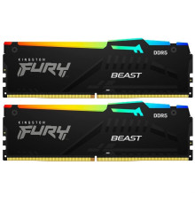 Модуль памяти DDR5 2x32GB/5600 Kingston Fury Beast RGB Black (KF556C36BBE2AK2-64)