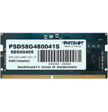 Модуль пам`яті SO-DIMM 8GB/4800 DDR5 Patriot Signature Line (PSD58G480041S)