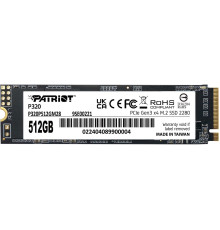 Накопичувач SSD  512GB Patriot P320 M.2 2280 PCIe 3.0 x4 NVMe TLC (P320P512GM28)