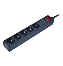 Сетевой фильтр EnerGenie 5 розеток, 3 м, черный (SPG5-C-10)