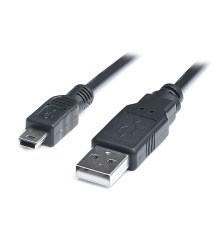Кабель REAL-EL USB - mini USB V 2.0 (M/M), 1.8 м, чорний (EL123500006)