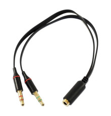 Перехідник Atcom 3.5 мм - 2х3.5 мм (F/M), 0.1 м, Black (AT17488)