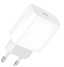 Сетевое зарядное устройство Denmen DC06 (1USB 3.6A) PD20W+QC3.0 White (DM-DC06L-WH) + кабель Lightning
