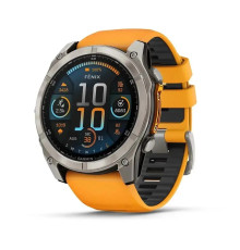 Смарт-часы Garmin Fenix 8 47mm AMOLED Sapphire Graphite DLC Titanium with Spark Orange Silicone (010-02904-19)