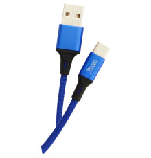 Кабель Tecro USB - USB Type-C (M/M), 1 м, синій (TC-0100BE)