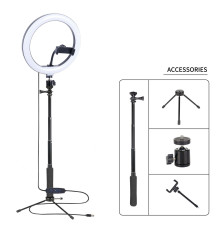 Кольцевая USB LED-лампа Zomei ZM261 (kit3) 10" + штатив 0.83 м
